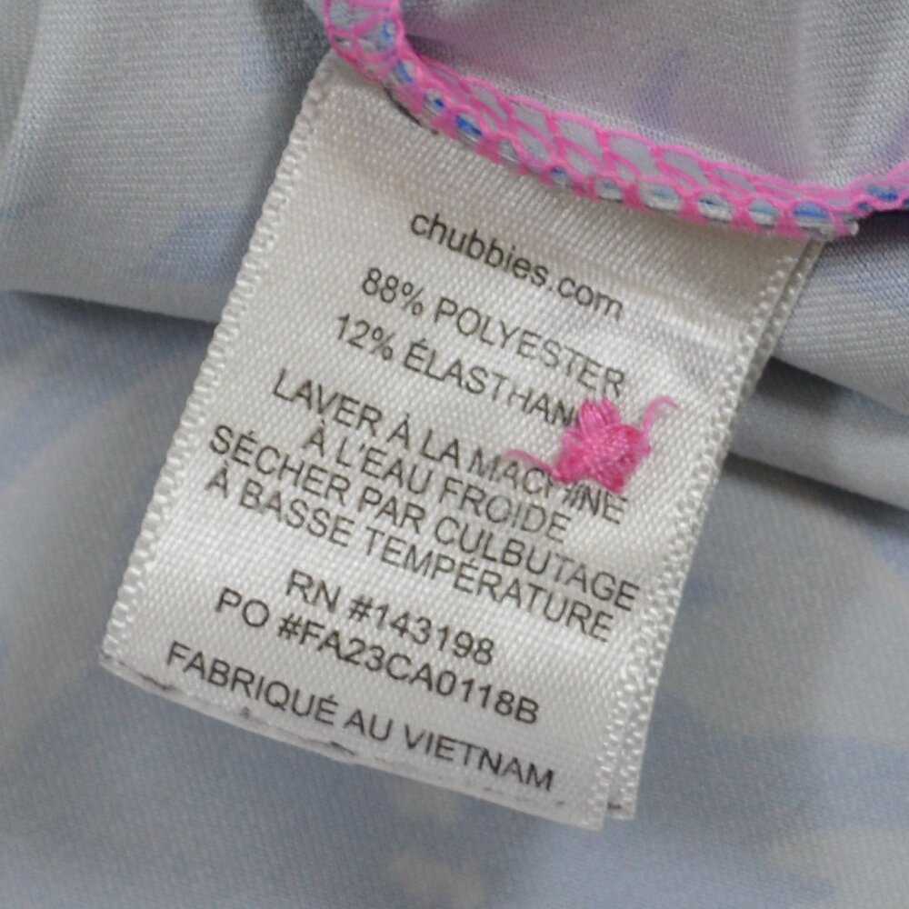 Chubbies Tiger Print Hydrofoil Performance Polo Pink Blue Golf Medium - Picture 9 of 13